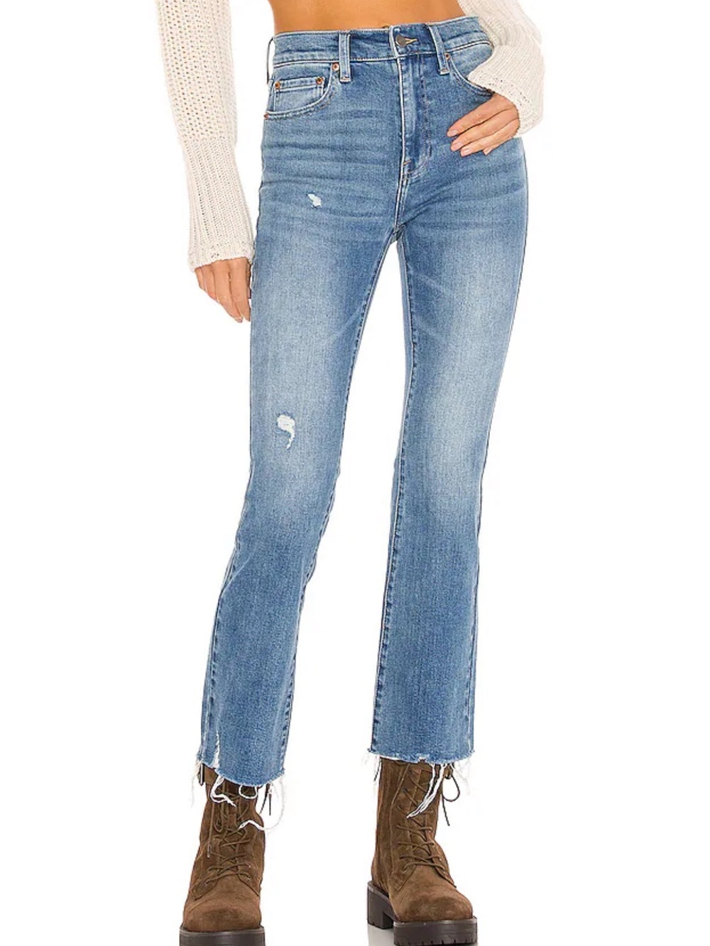 pistola Lennon High Rise Cropped Boot Jeans in Zuma